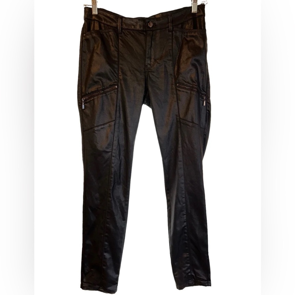 White House Black Market The Skinny Sz 10 Black Pants; Faux leather look.